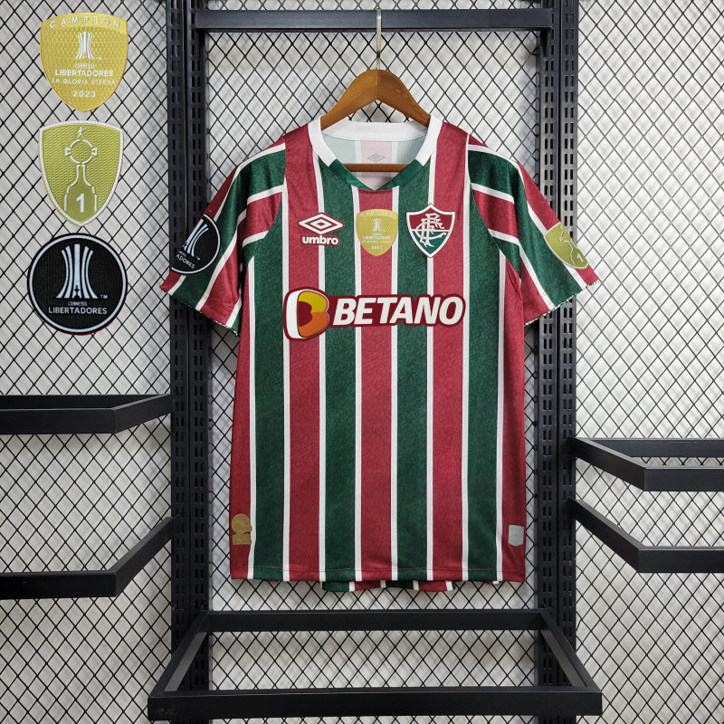 Camisa Fluminense Home Patrocinio + Patches  24/25 - Umbro Torcedor Masculina